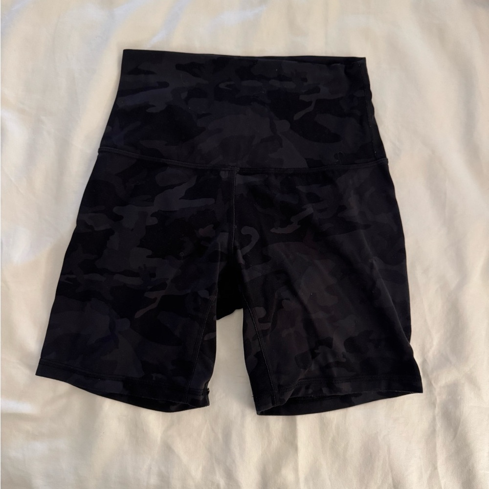 lululemon athletica Black Camouflage Bike Shorts